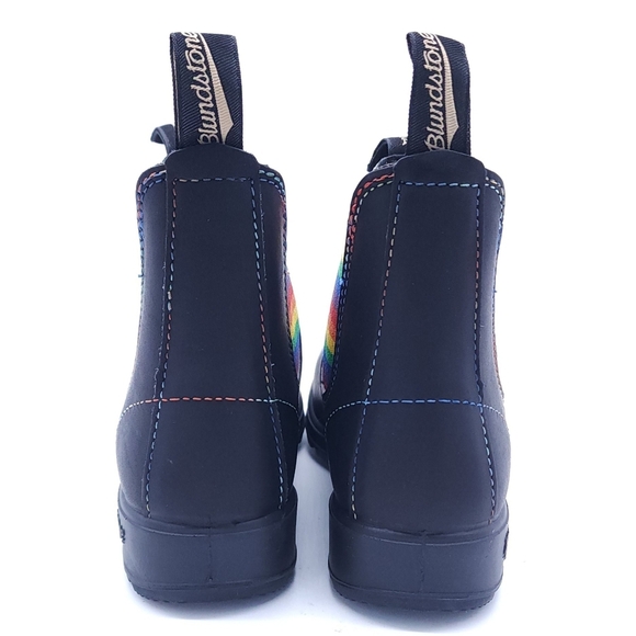 Blundstone Rainbow Pride Black Leather Chelsea Ankle Boots Womens 6 - Picture 7 of 13